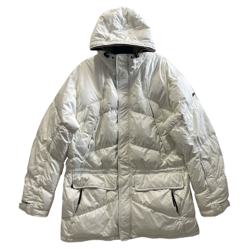 VTG Nike Puffer Hoodie Jacket Unisex Pearl White Large